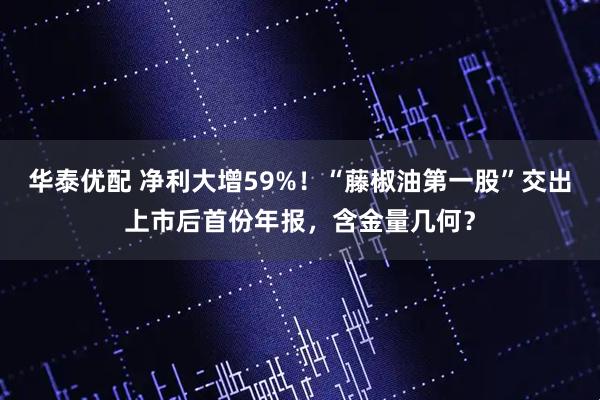 华泰优配 净利大增59%！“藤椒油第一股”交出上市后首份年报，含金量几何？